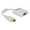 Delock adaptér HDMI-A konektor samec > VGA konektor samica - video adaptér - HDMI samec na HD-15 (VGA) samica - biely (65346)