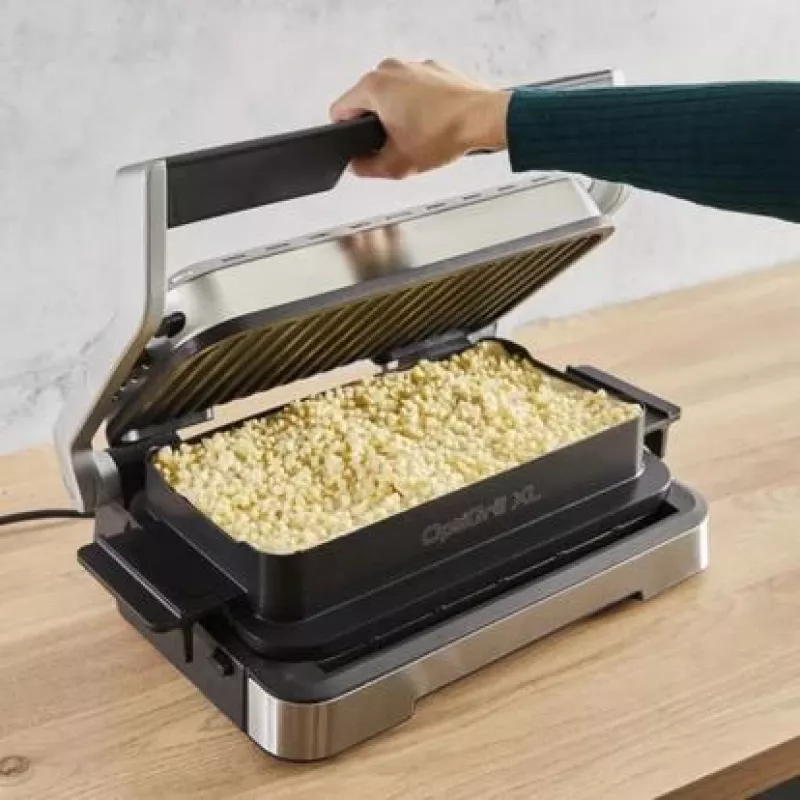 Elektrický kontaktný gril Tefal OptiGrill+ XL Nerez — veľká kapacita, automatické programy varenia