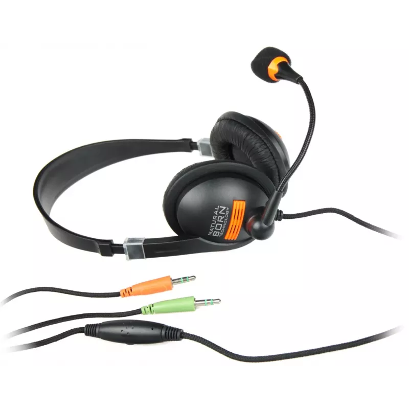 NATEC Drone headset káblový s hlavovým mostom telefonovanie/hudba čierna, oranžová