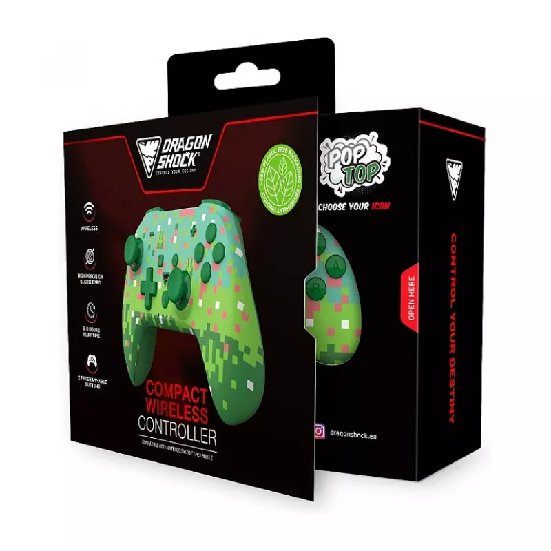 Dragonshock ovládač Poptop Wireless Cubes zelený Switch