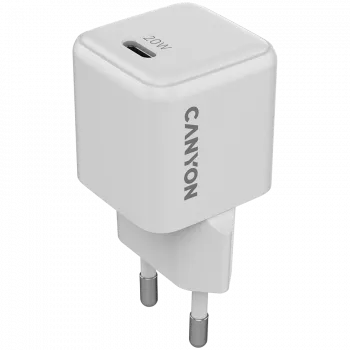 CANYON nabíjačka CU20C GaN 20W 1xPD EU biela