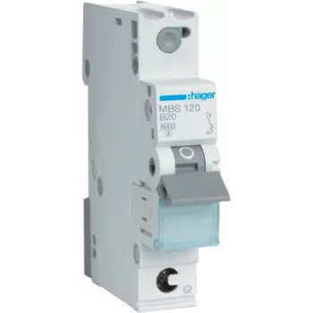 Hager MBS120 - 20 A - B-type - 1 modul - -25 - 60 °C - -25 - 80 °C - 17,5 mm