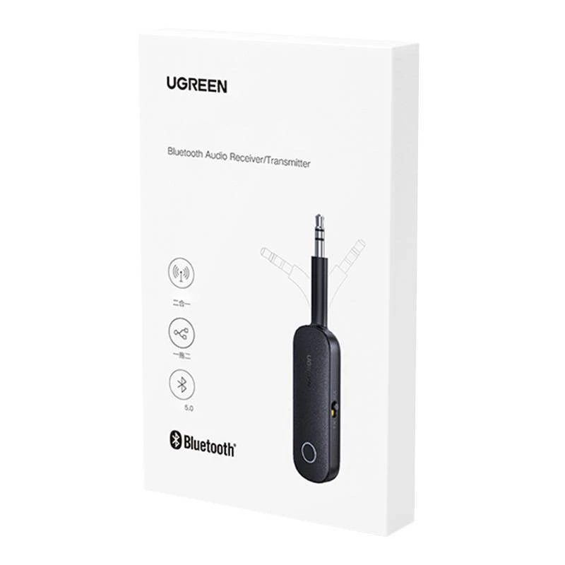 Bluetooth prijímač/vysielač UGREEN CM403 – 3,5-mm jack, Bluetooth 5.0, 145-mAh batéria, čierna
