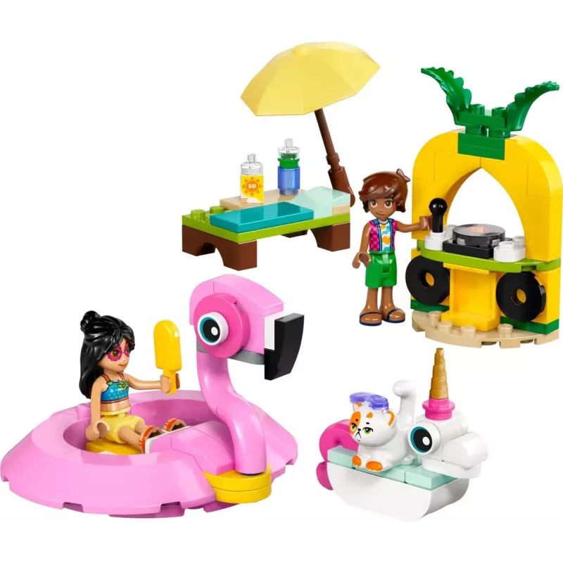 Stavebná hračka LEGO Friends sada 42658 Párty pri bazéne s jednorožcom a plameniakom, figúrky a doplnky