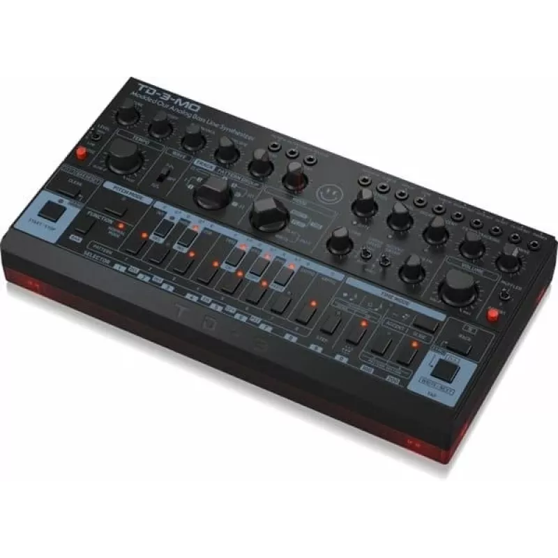 Analógový monofónny basový syntetizátor Behringer TD-3-MO-BK — 303-Style, monofónny analógový basový synth, čierny