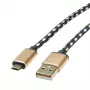 ROLINE 11.02.8819 USB kábel 0,8 m USB 2.0 USB C Micro-USB B čierny - zlatý (11.02.8819)