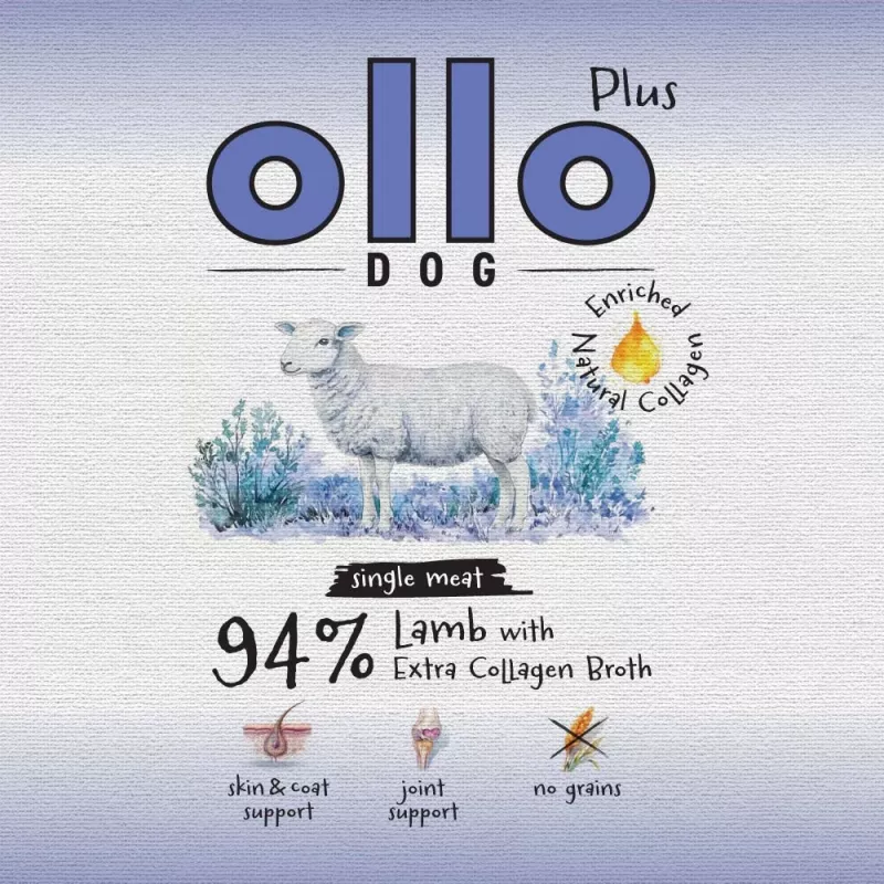 Ollo Plus kolagén jahňacie 400g konzerva pre psov