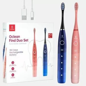Zvuková zubná kefka Oclean Flow Find Duo Set dospelí modrá ružová OCLEAN