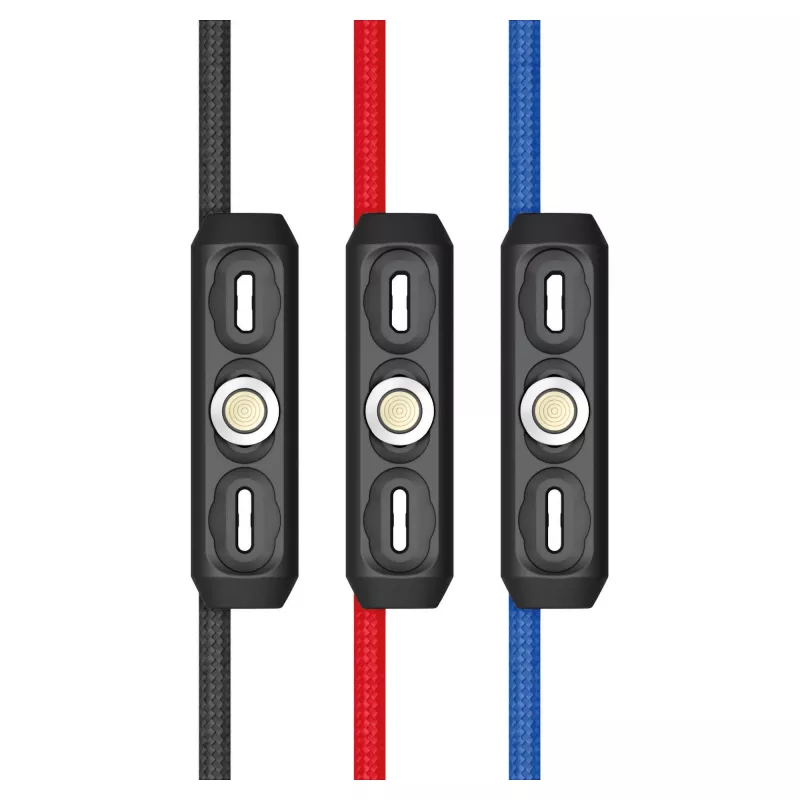 USB kábel RealPower MagneticCharge3 1m USB A čierny modrý červený