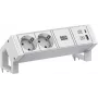 Bachmann DESK2 ALU biela 937.4022xCEE7/3 1xUSB A/C 22W 0 2m GST18