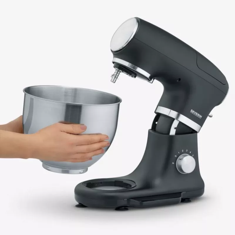 Kuchynský robot Severin KM 3898 1000 W 5,5 L čierna brúsená oceľ strieborná
