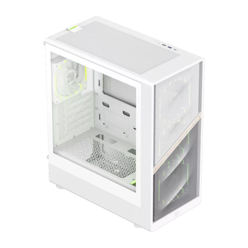 Gamemax skriňa | AERIS 330 MW | biela | Mini-Tower | napájací zdroj nie je súčasťou