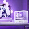 Jonsbo D200 biela mATX Mid-Tower skriňa s temperovaným sklom a mini temp displejom
