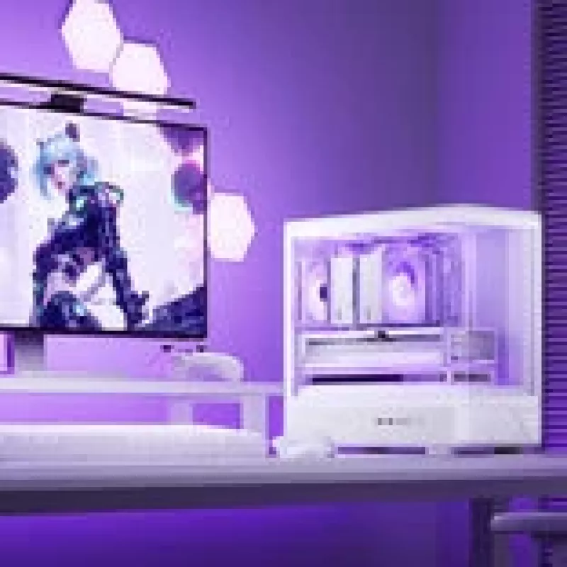 Jonsbo D200 biela mATX Mid-Tower skriňa s temperovaným sklom a mini temp displejom