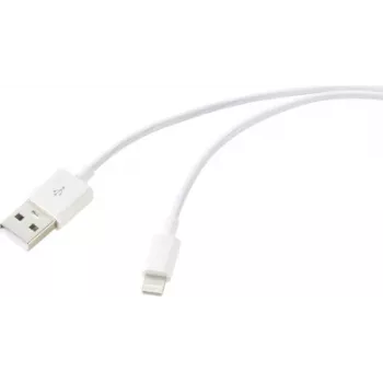 Renkforce USB kábel USB 2.0 USB-A konektor samec, Apple Lightning konektor samec 1,00 m biely RF-6857548 (RF-6857548)