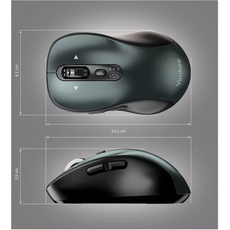 YENKEE YMS 2010BK GYRO Dual bezdrôtová myš, Bluetooth + USB 2,4 GHz