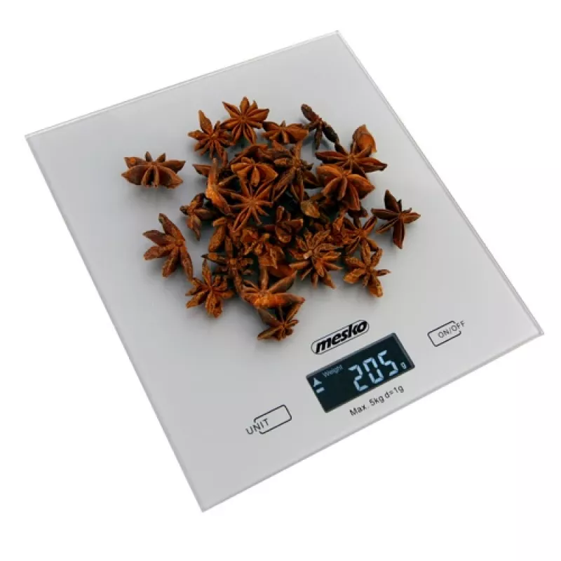 Mesko | kuchynská váha | MS 3145 | maximálna nosnosť 5 kg | dielik 1 g | typ displeja LCD | strieborná