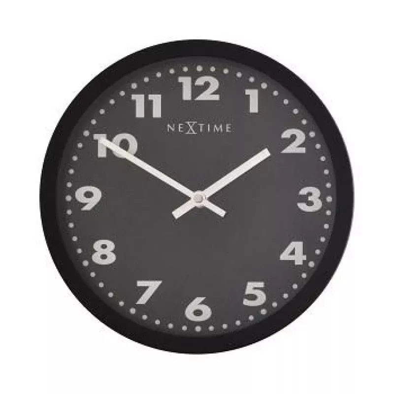 NeXtime hodiny 2906ma Mercure, Ø 25 cm, nástenné, čierna