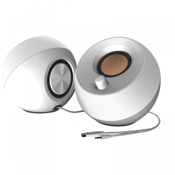Creative Pebble 2.0 stolové stereo reproduktory, biela