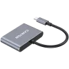 USB-C 3-in-1 hub CANYON DS-3 tmavosivý – USB-C na USB-A + HDMI + PD priechod