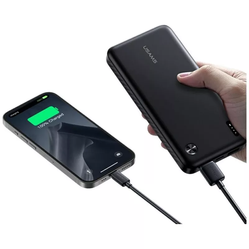 Powerbanka usams PB83 10000mAh PD 2×USB-A USB-C biela