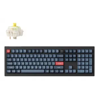 Klávesnica Keychron V6 Max Full-size (100%) RF bezdrôtová + Bluetooth mechanická RGB čierna/sivá