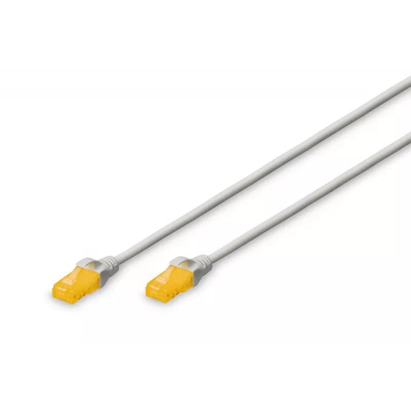 DIGITUS CAT 6A U/UTP tenký patch kábel RJ-45 Cat6a 2m sivý