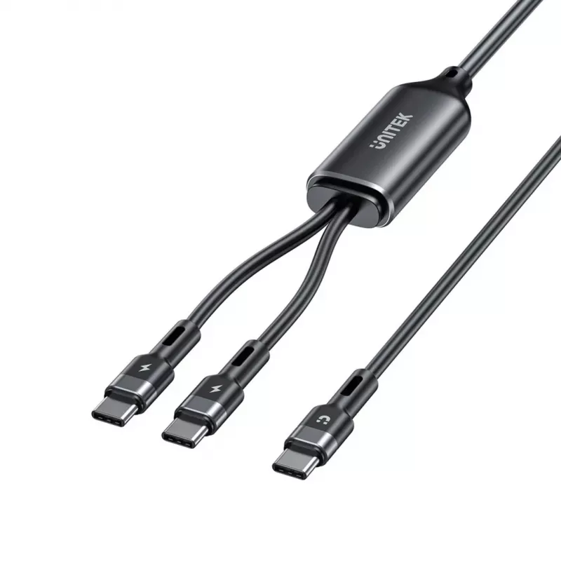 USB-C 2-in-1 kábel Unitek C14146ABK01 1,8 m, USB-C na USB-C, 100 W PD, čierny
