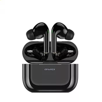 AWEI Bluetooth 5.0 T29 TWS slúchadlá + nabíjacia stanica čierna/čierna
