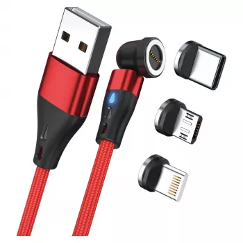USB kábel RealPower MagneticCharge3 1 m USB A červený