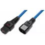 Microconnect MC-C13C14LOCK-1.5MB napájací kábel modrý 1,5 m C13 konektor samica C14 konektor samica