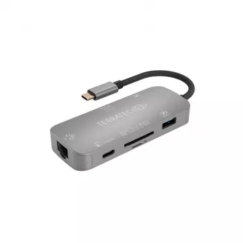 USB hub Terratec Connect C8 USB 2.0 Type-C sivý