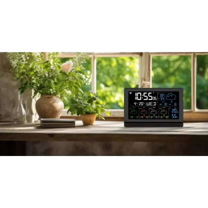 Manta MTO200B Windy Smart meteostanica s vonkajším snímačom, Wi-Fi, čierna