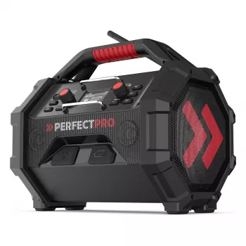 Prenosné staveniskové rádio PerfectPro ROCKTAGON 18V — batériové staveniskové rádio