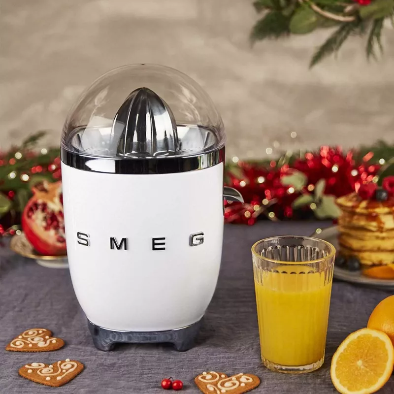 Elektrický lis na citrusy Smeg CJF11WHEU 70 W biela nehrdzavejúca oceľ