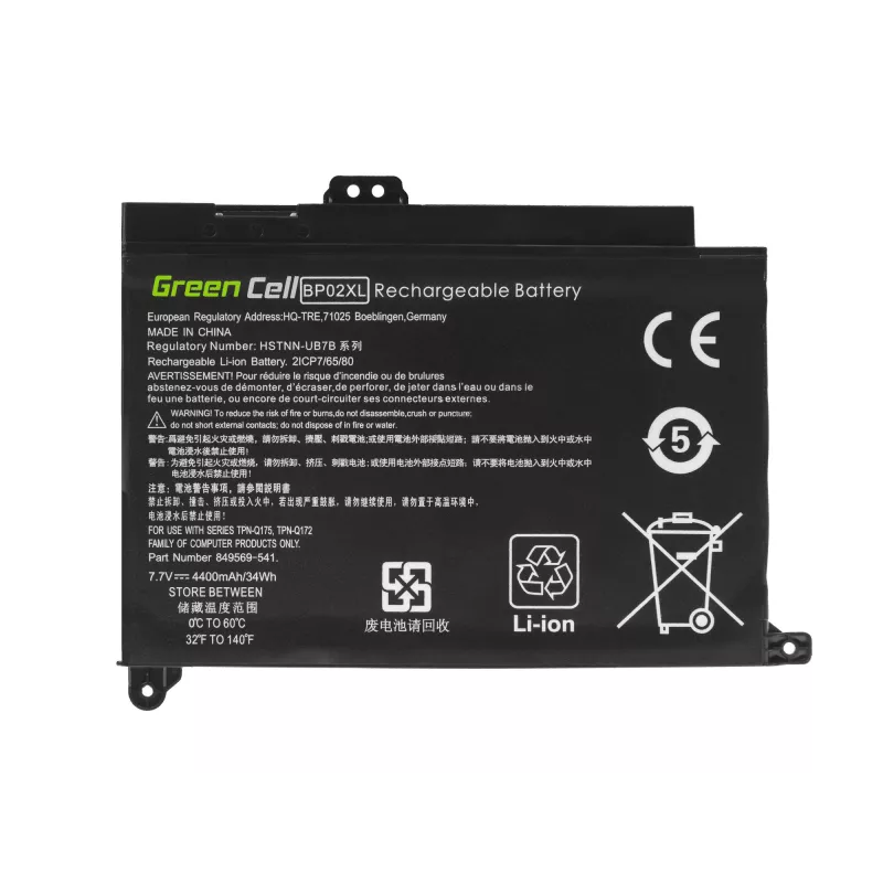 Batéria Green Cell HP150 — lithium-polymérová 4500 mAh, pre HP Pavilion 15-AU / 15-AW série, čierna