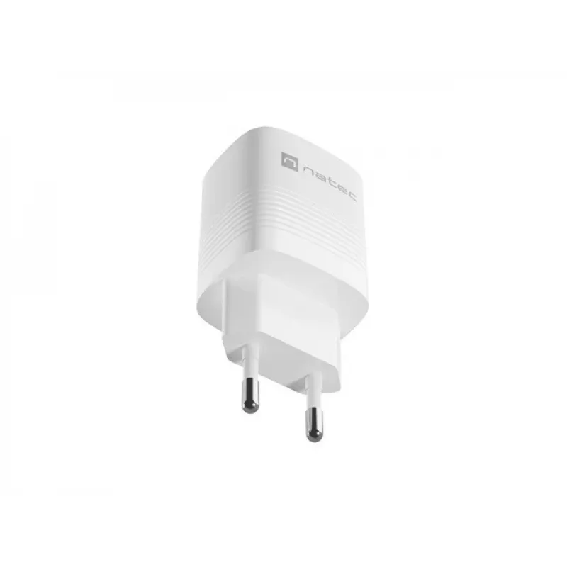 Káblová nabíjačka pre mobilné zariadenia NATEC NUC-2140, 30W, USB-C PD 3.0 + USB-A, Samsung AFC, biela