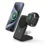 Indoor nabíjačka Crong CRG-MSPS-BLK smartwatch čierna Lightning USB bezdrôtová