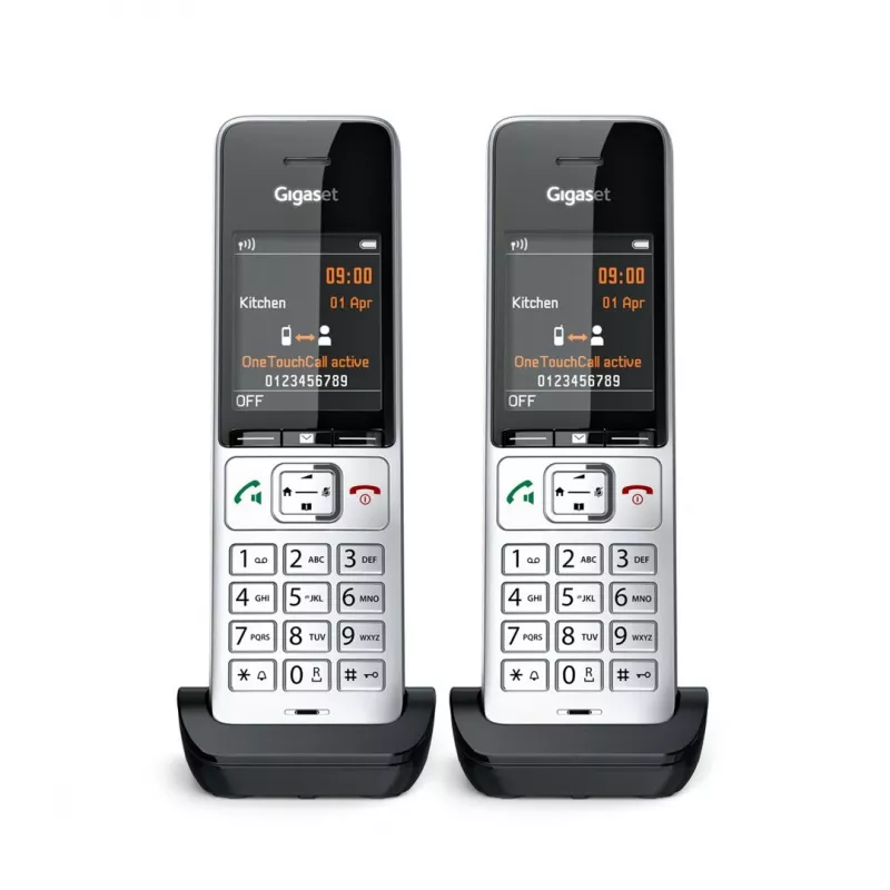Gigaset COMFORT 500HX duo analógový/DECT telefón identifikácia volajúceho čierny, strieborný