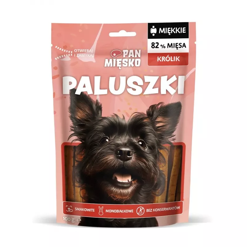 Psí pamlsek Pan Mięsko Králičie tyčinky 100 g