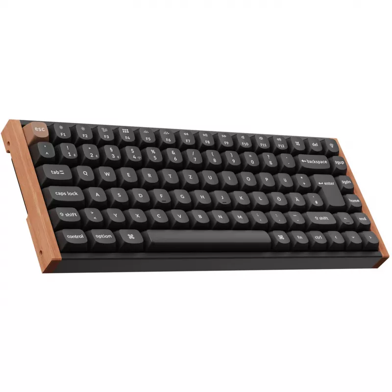 Keychron K2 HE (čierna/drevo, DE-layout, Gateron Double-Rail Magnetic Nebula, hliníkový rám)