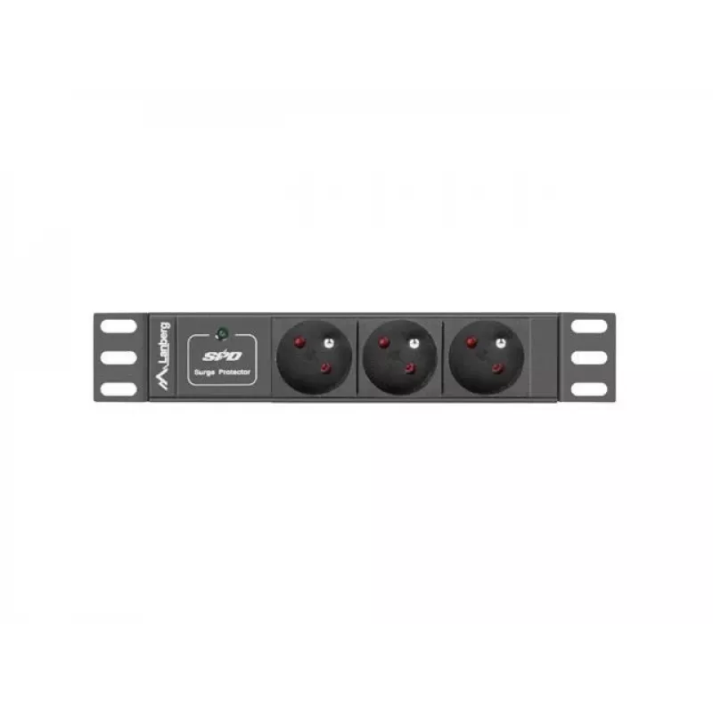 Lanberg PDU-03F-0200-BK napájací rozbočovač (PDU) 1U čierny 3 AC výstupy (PDU-03E-0200-IEC-BK)