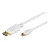 Wentronic Goobay DisplayPort na mini DisplayPort adaptérový kábel 1.2, biela, 2 m - Mini DisplayPort konektor samec > DisplayPort konektor samec (52859)