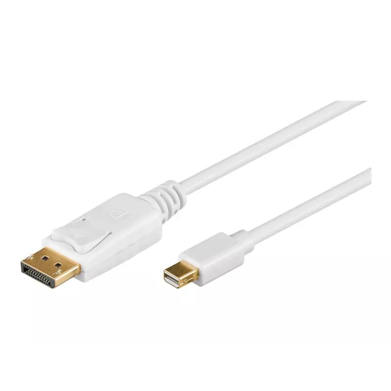 Wentronic Goobay DisplayPort na mini DisplayPort adaptérový kábel 1.2, biela, 2 m - Mini DisplayPort konektor samec > DisplayPort konektor samec (52859)