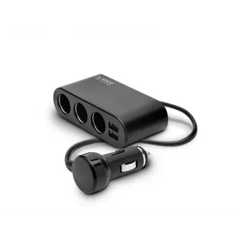 Auto USB nabíjačka SAVIO SA-024 — univerzálna nabíjačka pre mobilné zariadenia, vstup 12–24 V, výstup 5 V, čierna, zapaľovač