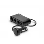 Auto USB nabíjačka SAVIO SA-024 — univerzálna nabíjačka pre mobilné zariadenia, vstup 12–24 V, výstup 5 V, čierna, zapaľovač