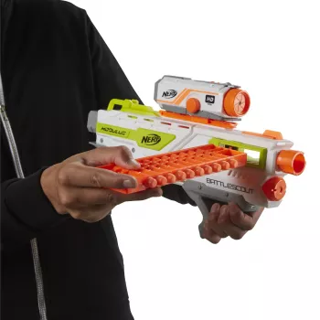 Hračkárska pištoľ HASBRO Nerf BattleScout ICS-10 FFP B1756F030 – blaster na penové šípky, jednorazový výstrel, taktická lišta