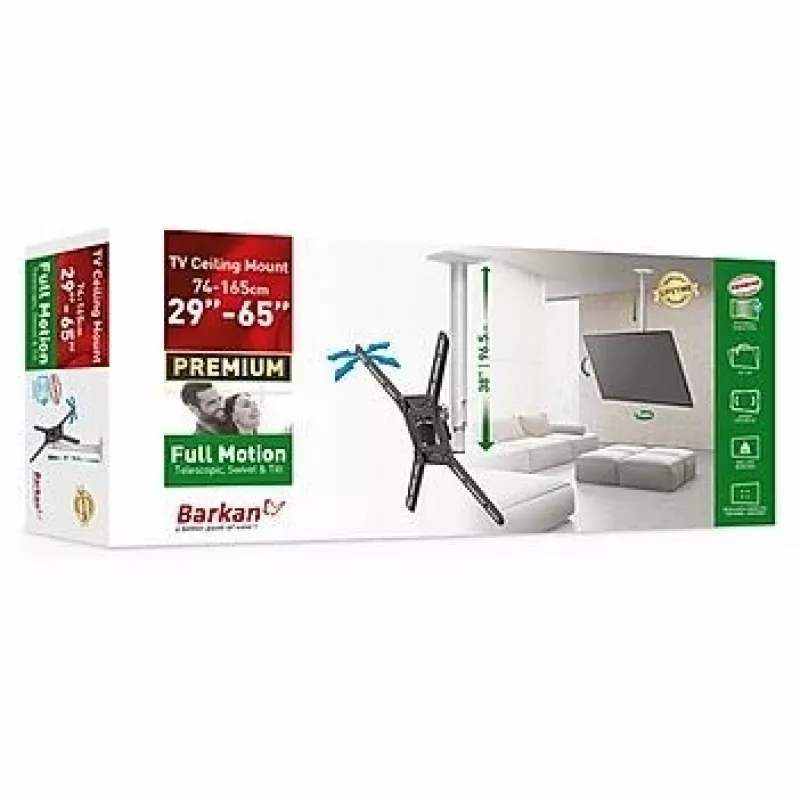 Barkan 3500 stropný držiak na TV, plne polohovateľný, 13-65", 40 kg, biely