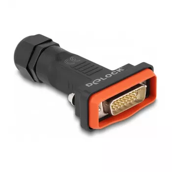 DeLOCK 87808 konektor DB-26 (M) HD D-Sub s krídlovými skrutkami, čierny/červený