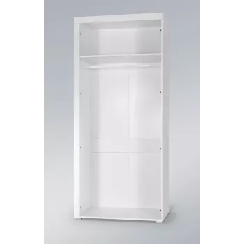Šatníková skriňa cama meble SAMBA biela/biela lesk, 900×550×2030 mm, 1 polica